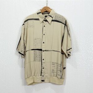 Vintage Riscatto Rayon Short Sleeve Shirt | Abstract Geometric Print